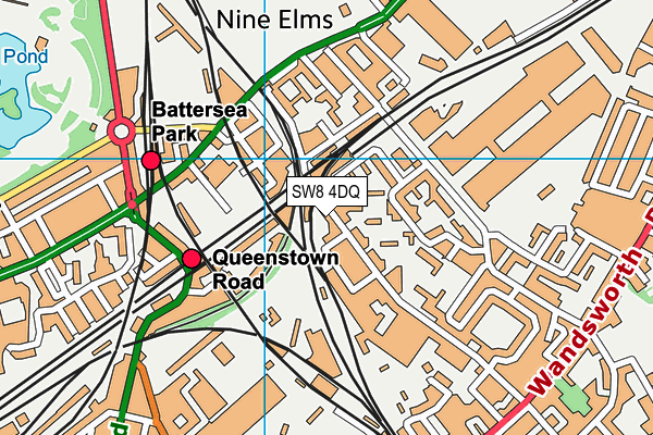 SW8 4DQ map - OS VectorMap District (Ordnance Survey)