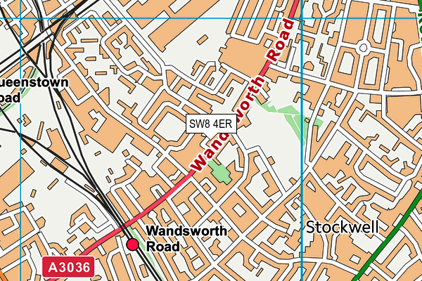 SW8 4ER map - OS VectorMap District (Ordnance Survey)