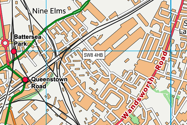 SW8 4HB map - OS VectorMap District (Ordnance Survey)