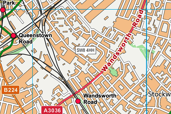 SW8 4HH map - OS VectorMap District (Ordnance Survey)