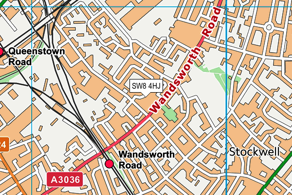 SW8 4HJ map - OS VectorMap District (Ordnance Survey)