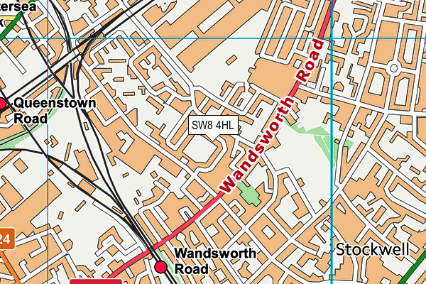 SW8 4HL map - OS VectorMap District (Ordnance Survey)