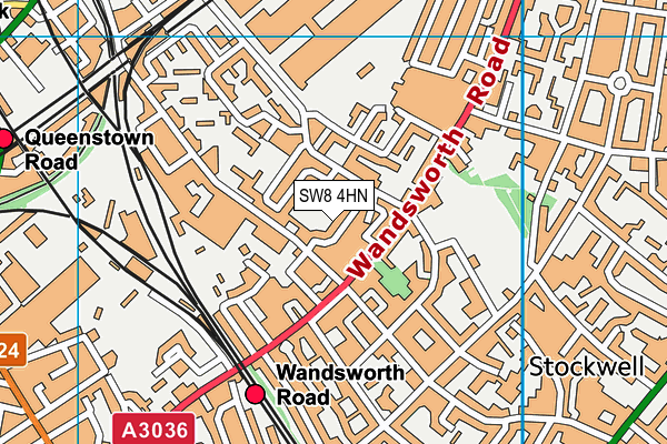 SW8 4HN map - OS VectorMap District (Ordnance Survey)