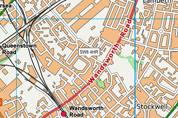 SW8 4HR map - OS VectorMap District (Ordnance Survey)