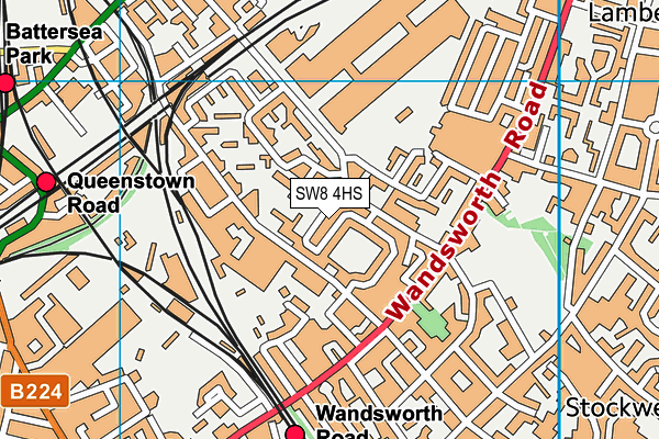 SW8 4HS map - OS VectorMap District (Ordnance Survey)