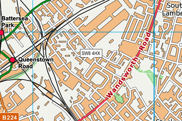 SW8 4HX map - OS VectorMap District (Ordnance Survey)