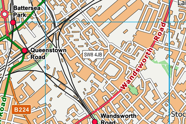 Griffin Primary School map (SW8 4JB) - OS VectorMap District (Ordnance Survey)