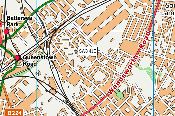 SW8 4JE map - OS VectorMap District (Ordnance Survey)