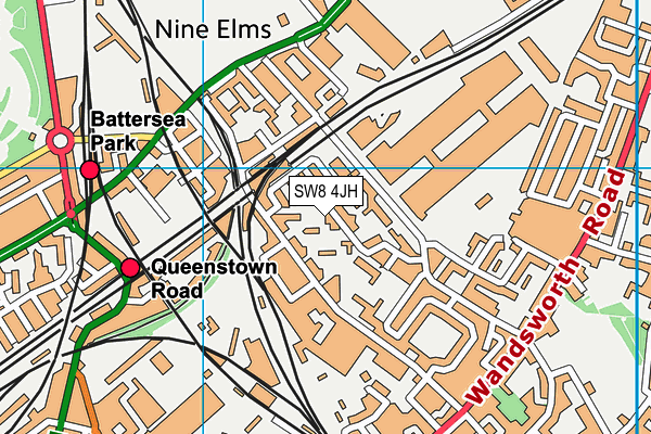 SW8 4JH map - OS VectorMap District (Ordnance Survey)