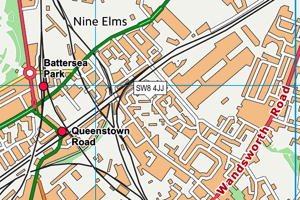 SW8 4JJ map - OS VectorMap District (Ordnance Survey)