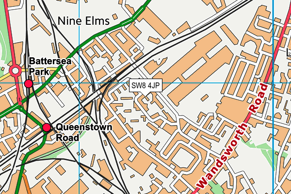 SW8 4JP map - OS VectorMap District (Ordnance Survey)