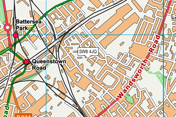 SW8 4JQ map - OS VectorMap District (Ordnance Survey)