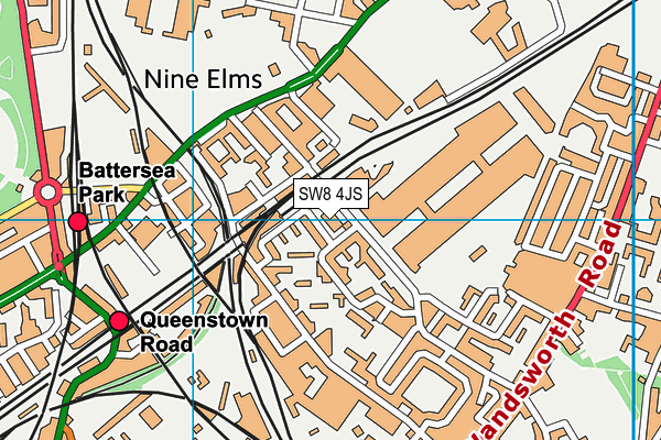 St George's CofE Primary School map (SW8 4JS) - OS VectorMap District (Ordnance Survey)