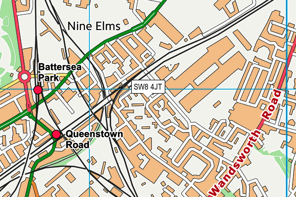 SW8 4JT map - OS VectorMap District (Ordnance Survey)