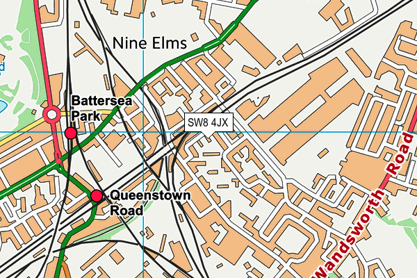 SW8 4JX map - OS VectorMap District (Ordnance Survey)