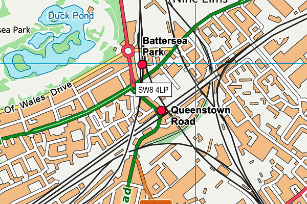 SW8 4LP map - OS VectorMap District (Ordnance Survey)