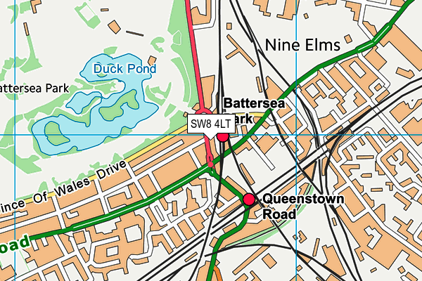 SW8 4LT map - OS VectorMap District (Ordnance Survey)