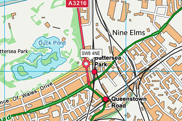 SW8 4NE map - OS VectorMap District (Ordnance Survey)