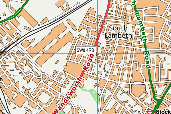 SW8 4RB map - OS VectorMap District (Ordnance Survey)