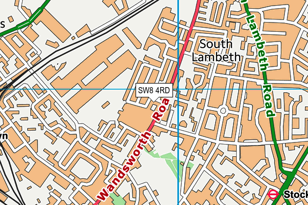 SW8 4RD map - OS VectorMap District (Ordnance Survey)