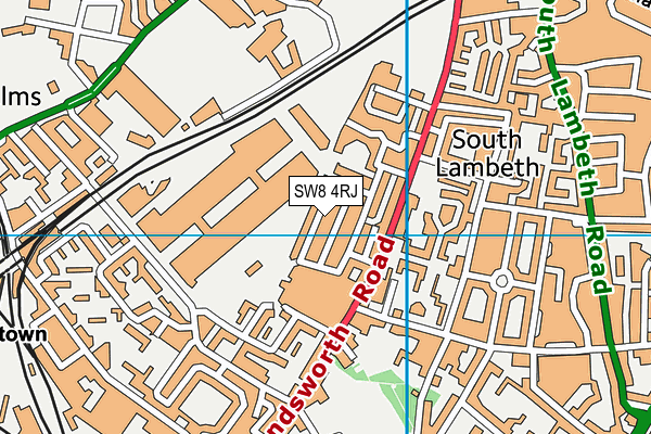 SW8 4RJ map - OS VectorMap District (Ordnance Survey)