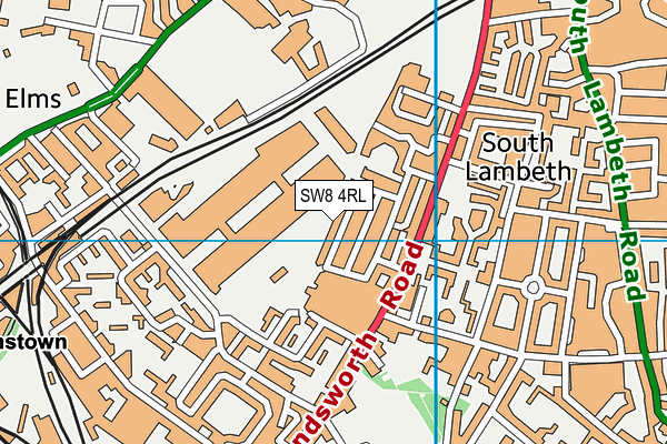 SW8 4RL map - OS VectorMap District (Ordnance Survey)