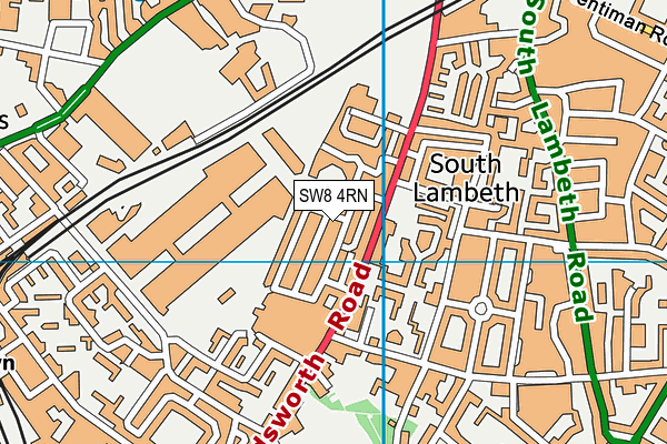 SW8 4RN map - OS VectorMap District (Ordnance Survey)