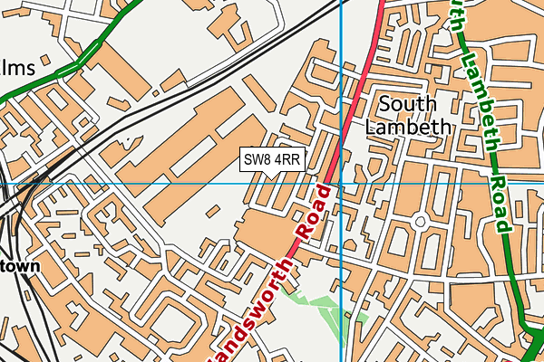 SW8 4RR map - OS VectorMap District (Ordnance Survey)