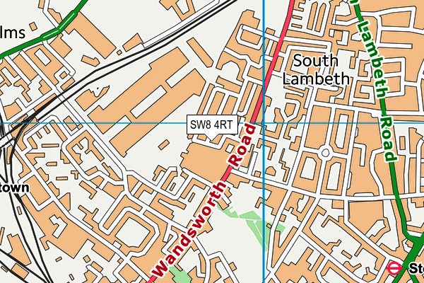 SW8 4RT map - OS VectorMap District (Ordnance Survey)