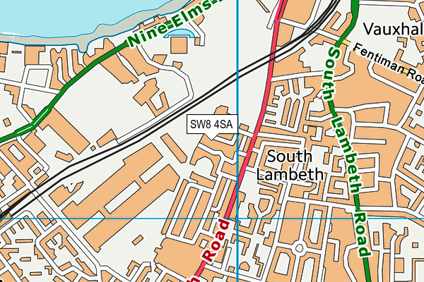 SW8 4SA map - OS VectorMap District (Ordnance Survey)