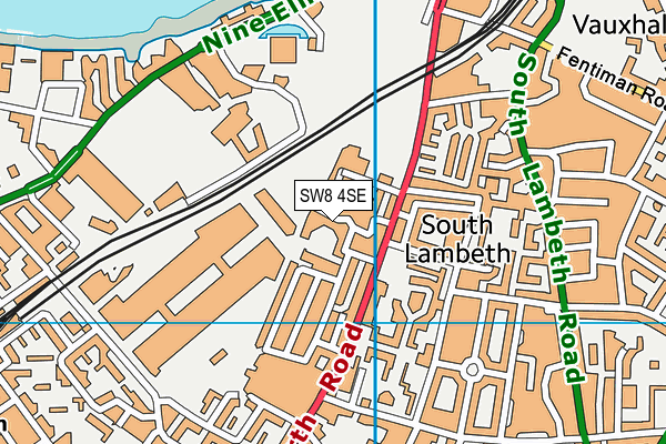 SW8 4SE map - OS VectorMap District (Ordnance Survey)