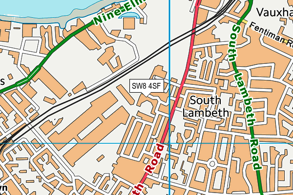 SW8 4SF map - OS VectorMap District (Ordnance Survey)