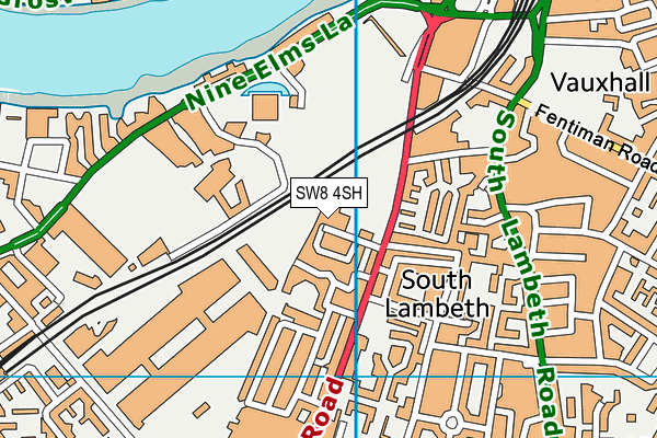 SW8 4SH map - OS VectorMap District (Ordnance Survey)