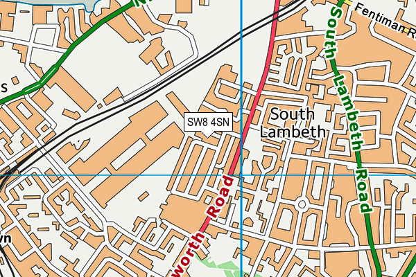 SW8 4SN map - OS VectorMap District (Ordnance Survey)