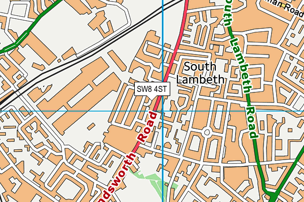 SW8 4ST map - OS VectorMap District (Ordnance Survey)