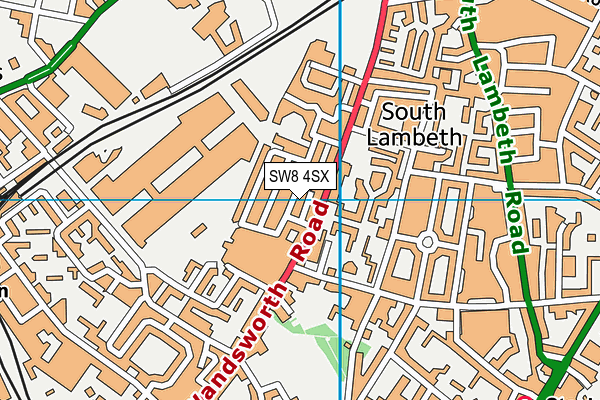 SW8 4SX map - OS VectorMap District (Ordnance Survey)