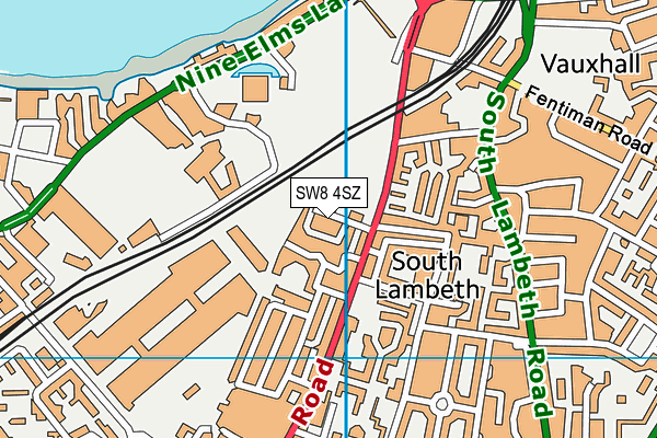 SW8 4SZ map - OS VectorMap District (Ordnance Survey)