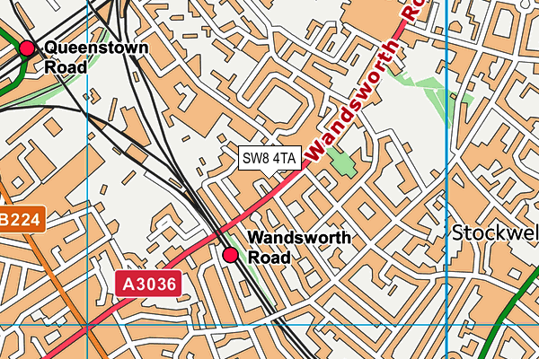 SW8 4TA map - OS VectorMap District (Ordnance Survey)