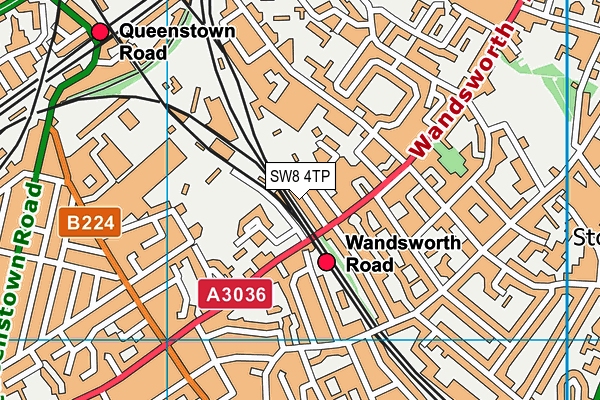 SW8 4TP map - OS VectorMap District (Ordnance Survey)