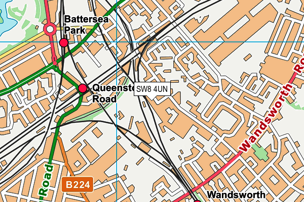 SW8 4UN map - OS VectorMap District (Ordnance Survey)
