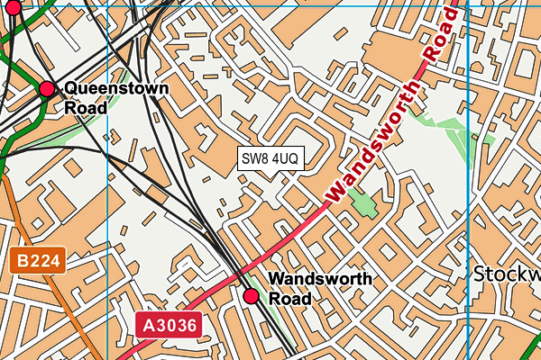 SW8 4UQ map - OS VectorMap District (Ordnance Survey)