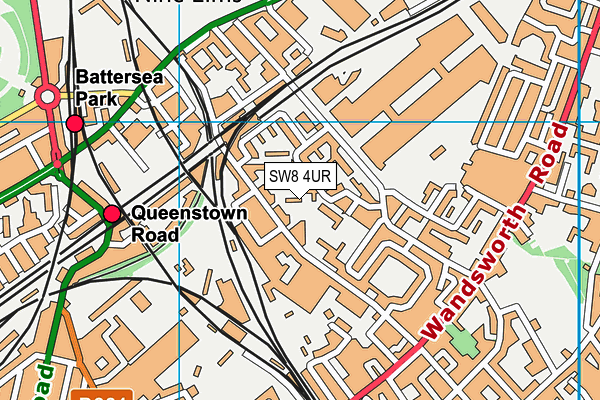 SW8 4UR map - OS VectorMap District (Ordnance Survey)