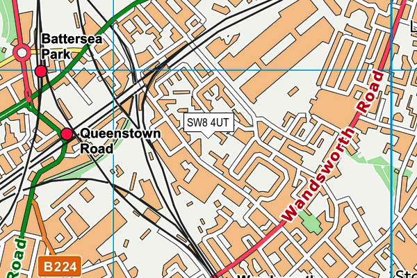SW8 4UT map - OS VectorMap District (Ordnance Survey)