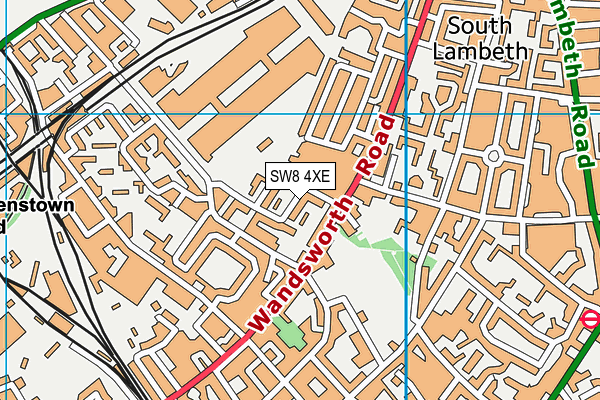 SW8 4XE map - OS VectorMap District (Ordnance Survey)