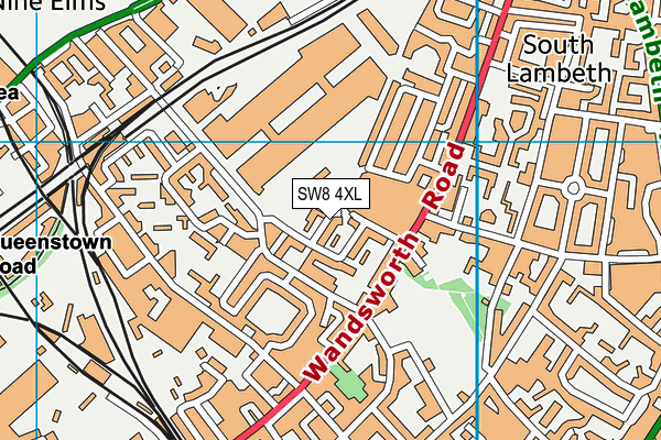 SW8 4XL map - OS VectorMap District (Ordnance Survey)