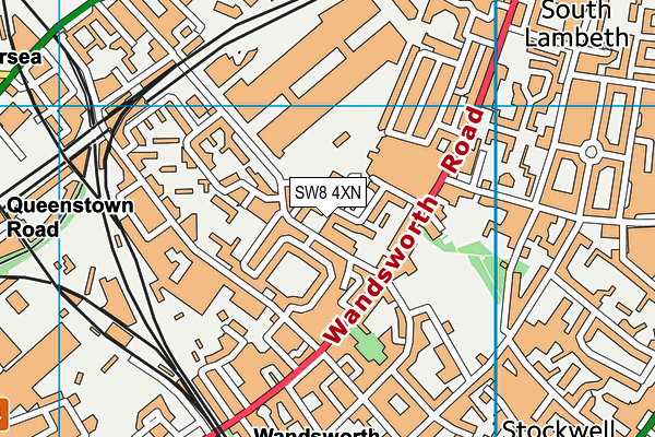 SW8 4XN map - OS VectorMap District (Ordnance Survey)