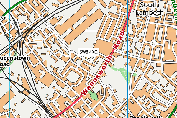 SW8 4XQ map - OS VectorMap District (Ordnance Survey)