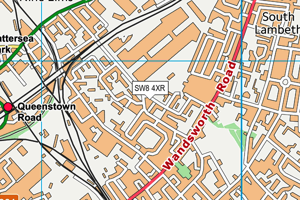 SW8 4XR map - OS VectorMap District (Ordnance Survey)