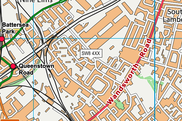 SW8 4XX map - OS VectorMap District (Ordnance Survey)