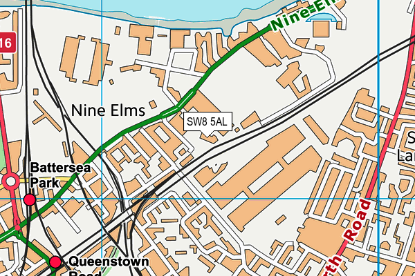 SW8 5AL map - OS VectorMap District (Ordnance Survey)